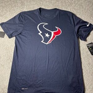 Nike Men's Blue and Red Dri-FIT Tee Texans